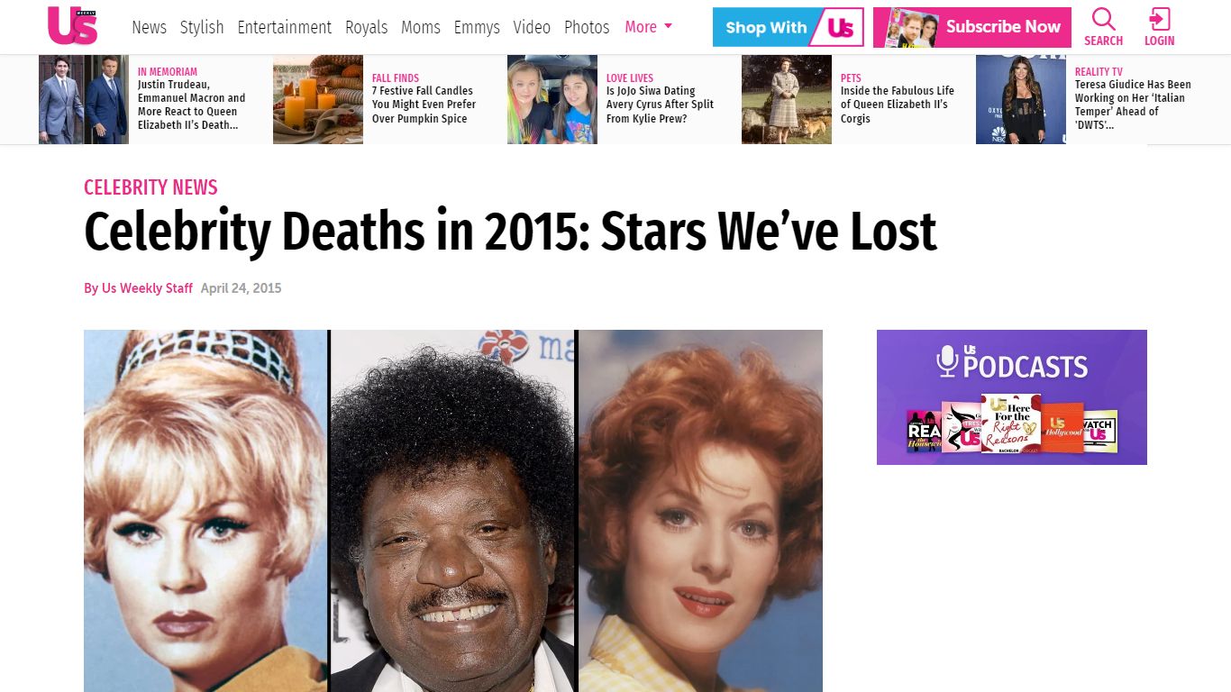 Celebrity Deaths in 2015: Stars We've Lost - Us Weekly