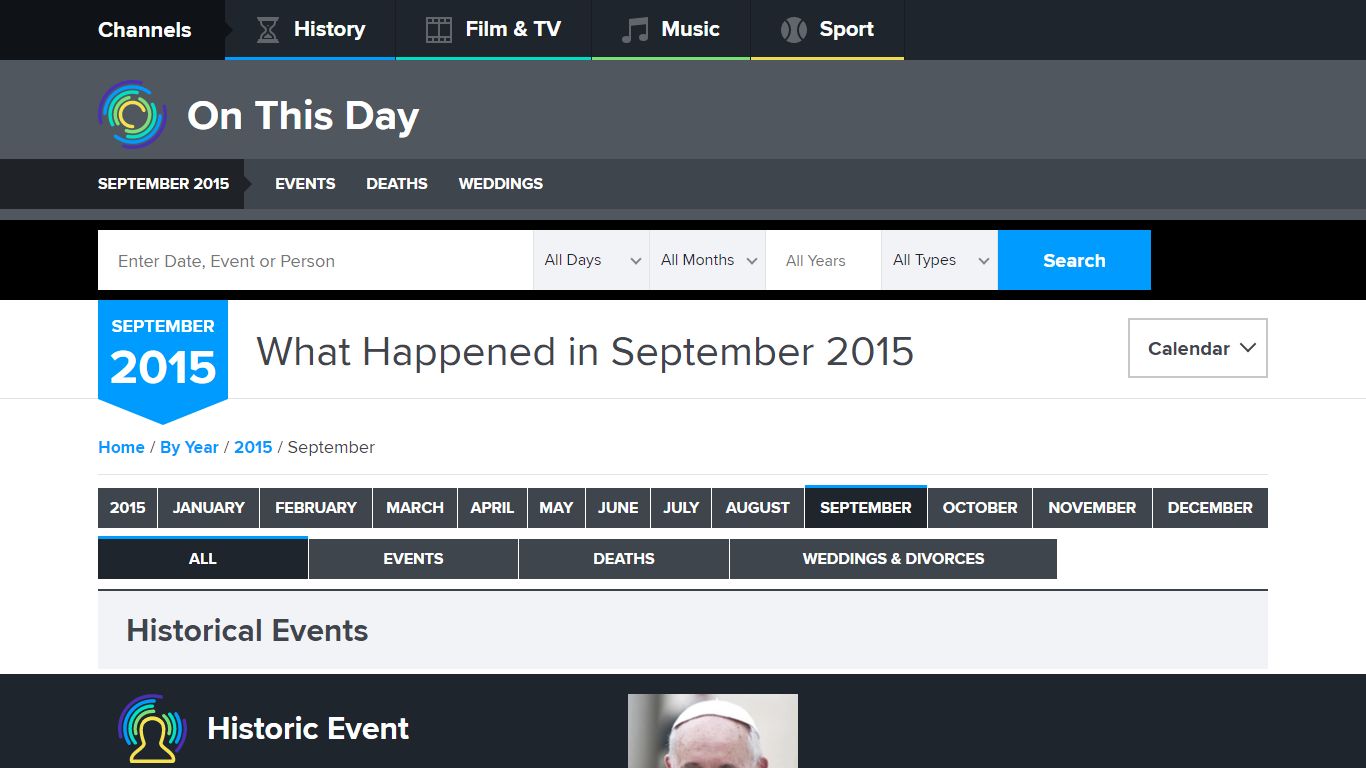 What Happened in September 2015 - On This Day
